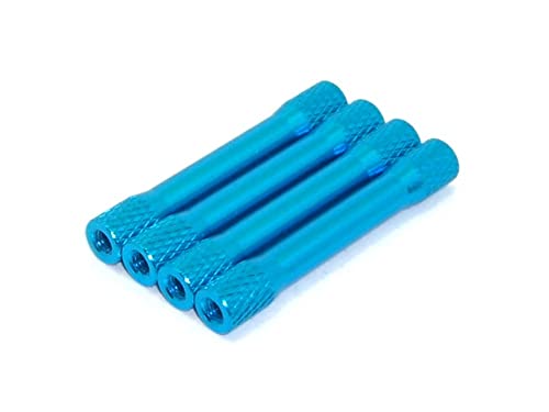 rcbay 4X Aluminium Spacer 40mm D=5/6mm M3 Gewinde hellblau eloxiert Alu Bolzen M3 Gewinde Abstandshalter von rcbay