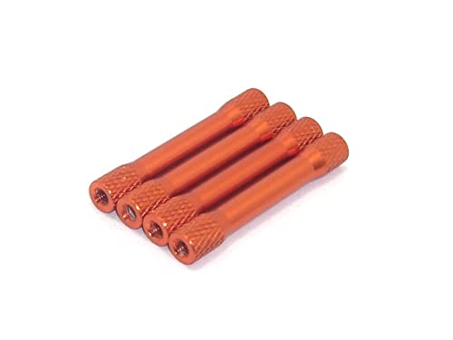 rcbay 4X Aluminium Spacer 40mm D=5/6mm M3 Gewinde orange eloxiert Alu Bolzen M3 Gewinde Abstandshalter von rcbay