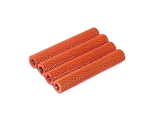 rcbay 4X Aluminium Spacer Distanzstück 30mm Abstandsbolzen M3 orange gerändelt Abstandshalter Alu Bolzen M3 Gewinde von rcbay