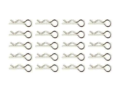 rcbay Karosserieklammern 18,0mm - 1,0mm Silber für RC Modellbau 1:24 1:18 1:12 Federstecker 60 Stück Rc Body Clips Klammern von rcbay