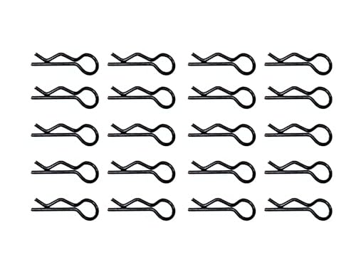 rcbay Karosserieklammern 18,0mm - 1,0mm schwarz für RC Modellbau 1:24 1:18 1:12 Federstecker 60 Stück Rc Body Clips Klammern von rcbay