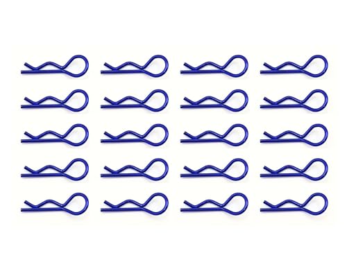 rcbay Karosserieklammern 23,7mm - 1,2mm blau für RC Modellbau 1:12 1:10 Federstecker 60 Stück Rc Body Clips Klammern von rcbay