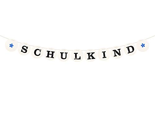 renna deluxe Schulkind Girlande für Einschulung Blau Deko für Schulanfang Schulbeginn Banner Schule Jungs Mädchen | Handmade in Deutschland von renna deluxe