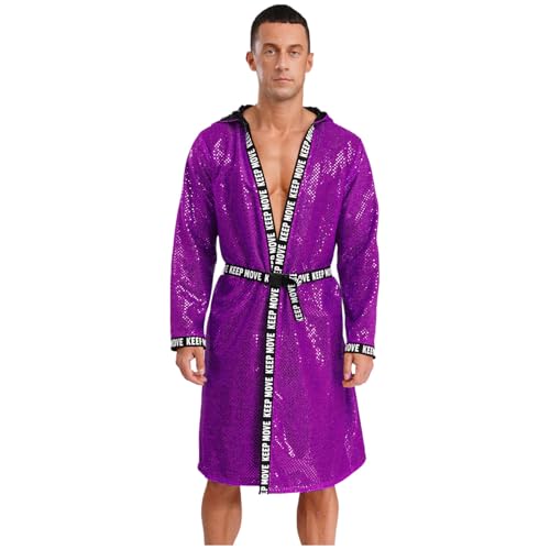 renvena Herren Glitzer Boxer Mantel Kimono Boxing Robe mit Kapuze Pailletten Jacke Bademantel Muay Thai Kickboxer Training Outfit Pink 3XL renvena Herren Glitzer Boxer Mantel Kimono Boxing Robe mit Kapuze Pailletten Jacke Bademantel Muay Thai Kickboxer Training Outfit Pink 3XL von renvena