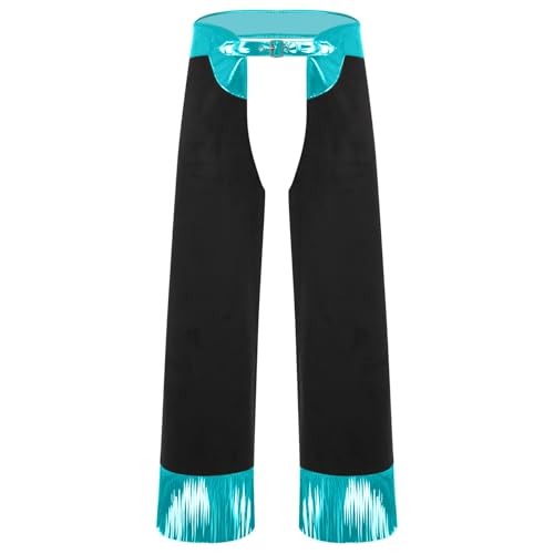 renvena Herren Metallic Cowboyhose Lang Hose Chaps Überzughose mit Quasten Saum Vintage Western Kostüm Fasching Karneval Outfit Hellblau S renvena Herren Metallic Cowboyhose Lang Hose Chaps Überzughose mit Quasten Saum Vintage Western Kostüm Fasching Karneval Outfit Hellblau S von renvena