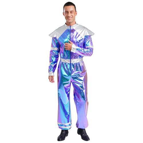 renvena Herren Raumfahrer Kostüm Astronauten Rollenspiel Glänzend Overall Jumpsuit Ganzanzug Fasching Halloween Cosplay Outfit Blau L renvena Herren Raumfahrer Kostüm Astronauten Rollenspiel Glänzend Overall Jumpsuit Ganzanzug Fasching Halloween Cosplay Outfit Blau L von renvena