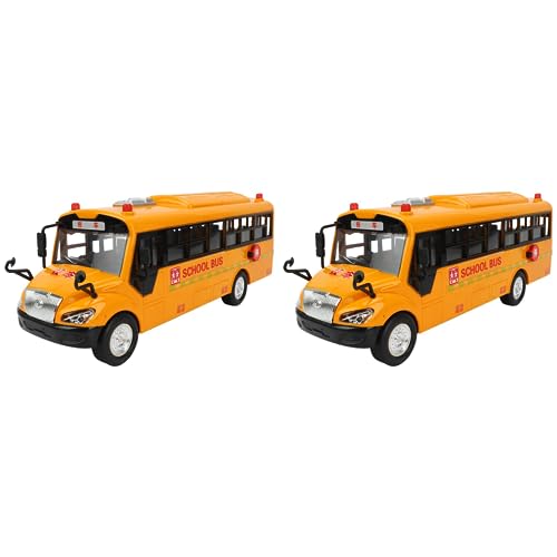 rieder 2X Große Größe Kinder Schulbus Spielzeug Modell Trägheit Auto mit Sound Licht für Kinder Spielzeug Geburtstags Geschenk von rieder