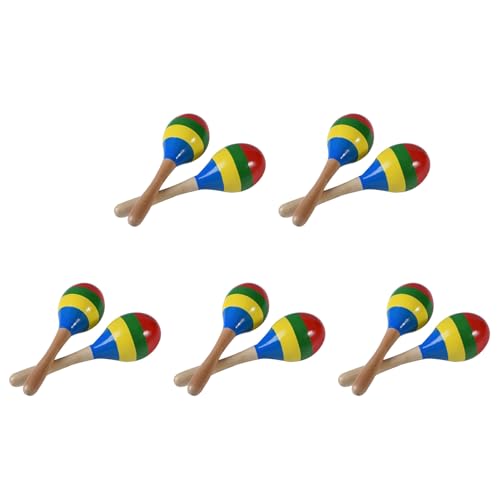 rieder Maracas Handpercussion-Rasseln, Rumba-Shaker-Musikinstrument Aus für Kinder und Erwachsene, 10Er-Set von rieder