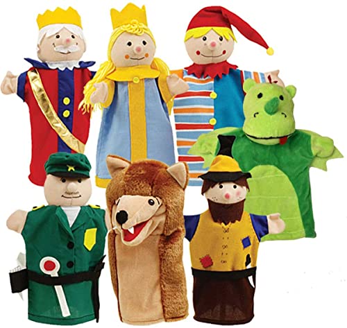 Handpuppen-Set 7-Fach - Kasperlefiguren, Handpuppen aus Stoff fürs Kasperletheater - Handpuppen für Kinder von roba