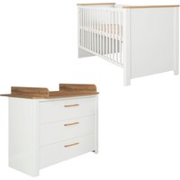 roba Kinderzimmer-Set »Ava« mit Bett und Wickelkommode - 78x143x83,5cm - weiß - Holz / Eichenholz / Holz roba Kinderzimmer-Set »Ava« mit Bett und Wickelkommode - 78x143x83,5cm - weiß - Holz / Eichenholz / Holz von roba