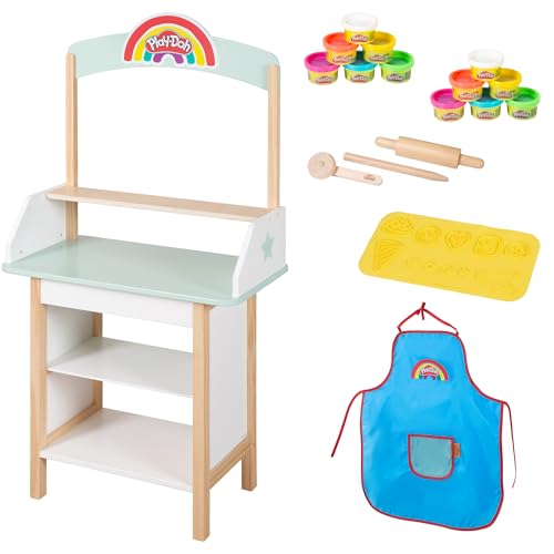 roba x Play-Doh Eisstand - Spielset aus FSC-zertifiziertem Holz mit 12 Knetdosen, Holzwerkzeug, Schürze & 3D-Matte - Kreativer Verkaufsstand ab 3 Jahren roba x Play-Doh Eisstand - Spielset aus FSC-zertifiziertem Holz mit 12 Knetdosen, Holzwerkzeug, Schürze & 3D-Matte - Kreativer Verkaufsstand ab 3 Jahren von roba
