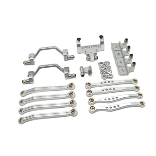 rockible 1/16 RC-Upgrade-Kit, Lenkstangenhalterung, Lenkservohalterung, Metall-Stoßdämpferhalterungsteil für, Heimwerkerzubehör, Hobby-Auto-LKW, Silber von rockible