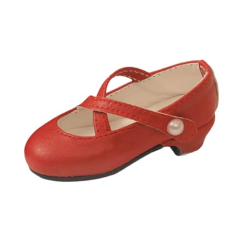 rockible 1/4 Skala Weibliche Schuhe Miniatur Retro Kreative Puppe Kleid High Heel Schuhe, Rot von rockible