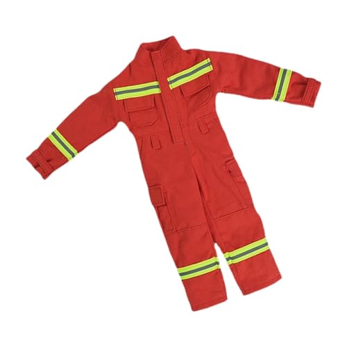 rockible 1/6 männliche Figur Puppenkleidung Puppenkleidung, Feuerwehr-Overall, stylisch, handgefertigt, weich, Mini trendy für 12 Zoll Figuren Puppe von rockible