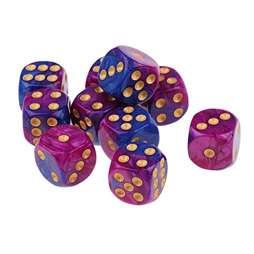 rockible 10x Sechsseitige D6 für Requisiten, lila blau rockible 10x Sechsseitige D6 für Requisiten, lila blau von rockible