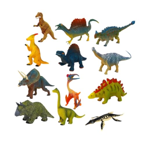 rockible 12x Kinder Dinosaurier Spielzeug Wildlife Tier Figurine Realistische Interaktive Entwicklung Spielset für Party Favors Kuchen Topper von rockible