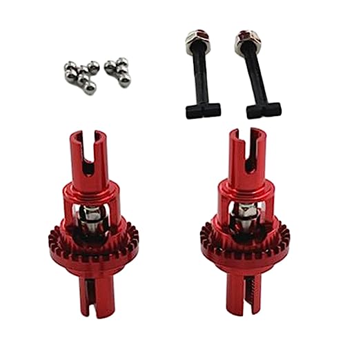 rockible 2 Teiliges RC Car Vorder Und Hinterdifferentialzubehör 28T Diff Getriebeteil Upgrade für Wltoys 1:28 284161 K989 K969 284131 DIY Modifikation, Rot von rockible