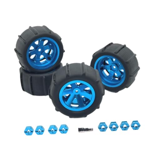 rockible 4X RC Räder und Reifen RC Reifen Felge RC Crawler Auto Reifen Ersatz für 1/12 1/14 1/16 1/18, Blau von rockible