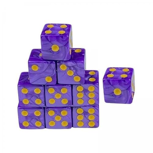 rockible 6X 10 Stück 6 Seitige Würfel Party Favors D6 Würfel für Tischspiel Kartenspiele Kartenspiel, Amaranth von rockible