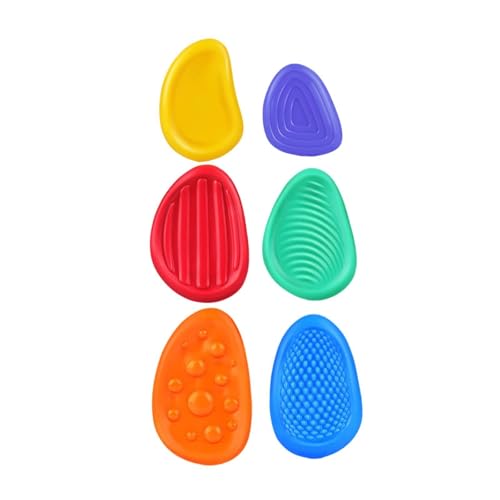 rockible 6X Sensory Stone Texture Worry Stone Recognition Toy Lernspielzeug Zappeln Stress Toys Zappelspielzeug für Jungen Mädchen im Alter von 3-6 von rockible