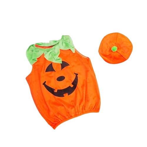 rockible Baby-Halloween-Kürbiskostüm mit Hut für Party- und Bühnenauftritte, Ohne Tasche von rockible