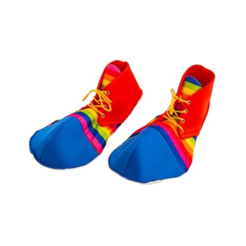 rockible Bunte Clown Schuhe für Kinder, Erwachsene Clownschuhe Zirkus, Clown Schuhe zum überziehen, Clownschuhe Harlekin, Halloween Große Clown Schuhe für Karneval Halloween Party Kostüme, Groß von rockible