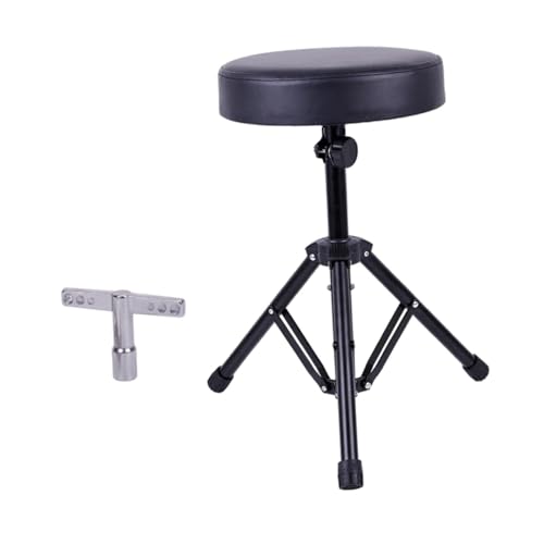 rockible Drum Hocker Ständer Drummer Sitzständer, Klappbarer Tragbarer Drum Sitzhocker, Drum Halter, mit Drum-T-Key von rockible