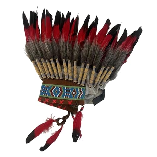 rockible Feder Kopfschmuck Stirnband Häuptling Indianer Hut Foto Requisiten Kopfbedeckung für Halloween, Stil b von rockible