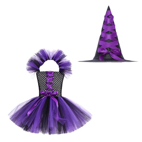 rockible Halloween Hexenkostüm Kinder Mädchen Ballkleid Halloween Kostüm, L von rockible