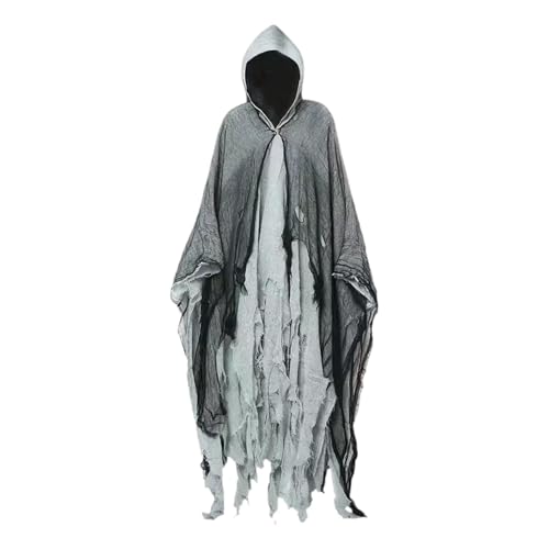 rockible Halloween Kapuzenumhang, Zaubererumhang für Themenparty, Erwachsene, Unisex, Frau, Grau rockible Halloween Kapuzenumhang, Zaubererumhang für Themenparty, Erwachsene, Unisex, Frau, Grau von rockible