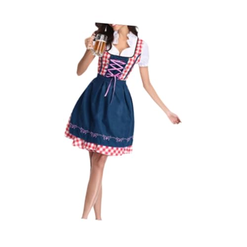 rockible Halloweenkleid, bequemes Bayerisches Kostüm für das Feiertagsbierfest, Blau, M von rockible