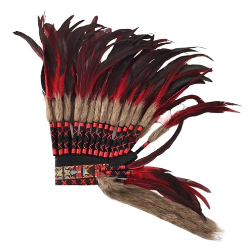 rockible Indianerhäuptling Kopfschmuck Dekoration Erwachsene Foto Requisiten Cosplay Kopfbedeckung, Rot rockible Indianerhäuptling Kopfschmuck Dekoration Erwachsene Foto Requisiten Cosplay Kopfbedeckung, Rot von rockible