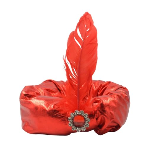 rockible Indische Sultan-Turban-Hüte, Kopftuch, Sultan-Kostüm-Requisiten, gedrehte Plissee-Herren-Halloween-Könige-Hüte, Prinz-Hut zum Verkleiden von rockible