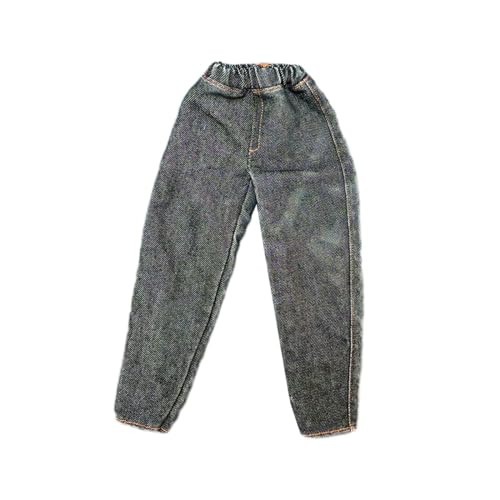 rockible Jeans für Actionfiguren im Maßstab 1:6, Puppenkleidung, handgefertigtes 30-cm-Puppendekor, stylische Accessoires, Cosplay, weiche 12-Zoll-Figurenhose, Schwarz von rockible