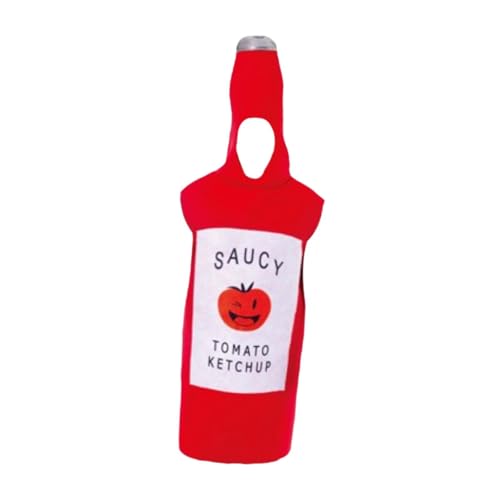 rockible Ketchup-Kostüm für Halloween, mit Kapuze, Kostüm für Mottopartys und Bühnenauftritte von rockible