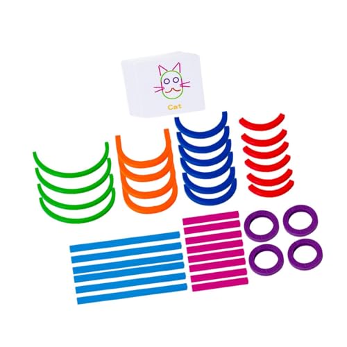 rockible Kreative Stäbe und Ringe, Bauspielzeug, praktische Entwicklung, Montessori-Matching-Puzzle-Spielzeug, Lernspielzeug für Kinder von rockible