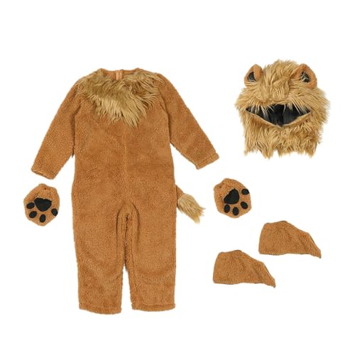 rockible Löwenkostüm für Kinder, Tier-Cosplay-Outfit für Halloween-Partyzubehör, l von rockible