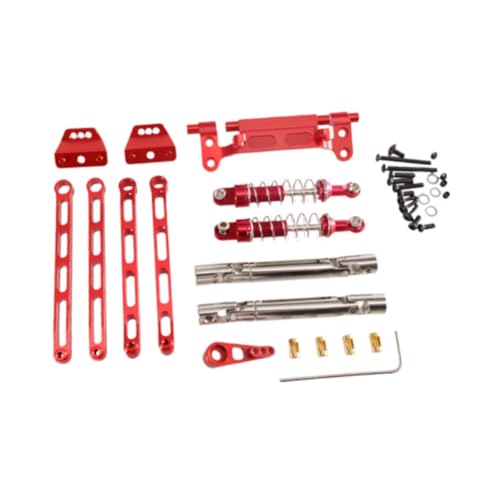 rockible Metall-Zugstangenhalterungen, Stoßdämpfer-Set, RC-Auto-Upgrade-Teil, professionelle Ersatzteile für MN82 1/12 RC-Fahrzeug, Rot von rockible