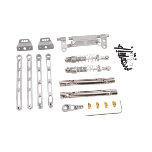 rockible Metall-Zugstangenhalterungen, Stoßdämpfer-Set, RC-Auto-Upgrade-Teil, professionelle Ersatzteile für MN82 1/12 RC-Fahrzeug, Silber von rockible