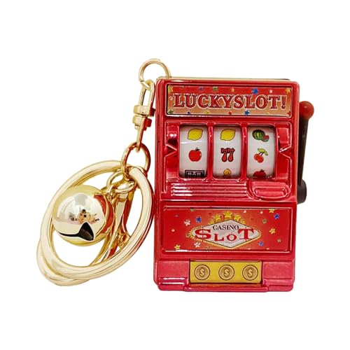 rockible Mini-Spielautomaten-Schlüsselanhänger, Mini-Arcade-Spiel, Spielzeug, Fruchtautomaten-Spielautomaten-Anhänger für Männer, Rot von rockible