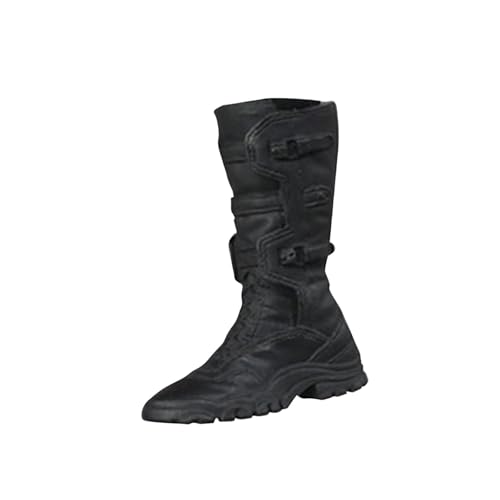 rockible Miniatur-Stiefel im Maßstab 1:6, mittelhohe Wadenstiefel, stylische lässige Retro-Arbeitsstiefel für 12 Zoll Puppenfiguren, Accessoire, Kostüm, Herren Stiefeletten B von rockible