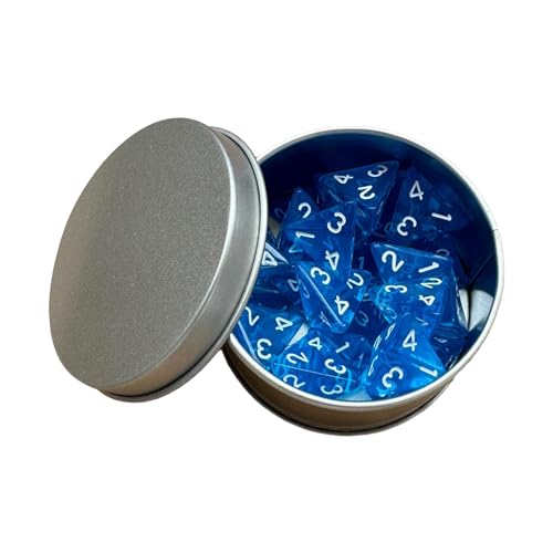 rockible Packung mit 4 seitigen Würfeln 16mm Acryl Polyeder Würfel Set D4, Blau von rockible