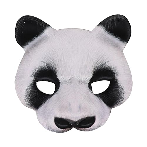 rockible Panda-Masken, halbe Gesichtsmaske, Cosplay, Foto-Requisiten mit Gummiband, Halloween-Maske, Augenmaske für Männer, Frauen, Erwachsene, Festival, von rockible