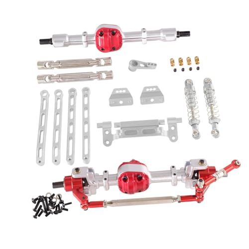 rockible RC-Auto-Vorder- und Hinterbausatz, Upgrade-Teile, Ersatz-Spurstangen, Antriebswellen, Ersatzteile, RC-Autoteile für MN82 1/12 RC, Silber von rockible