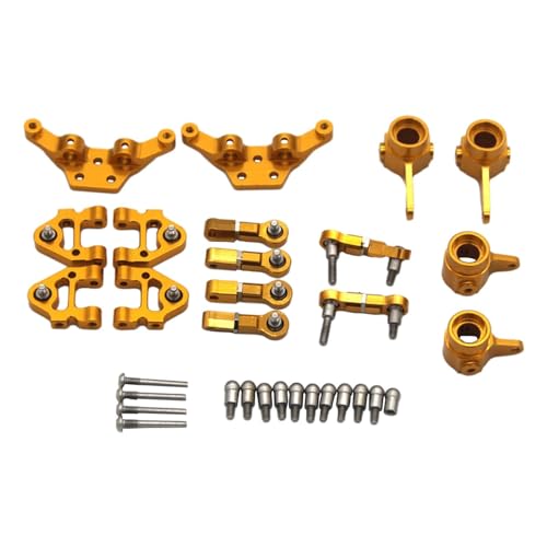 rockible RC-Auto im Maßstab 1:28, Metall-Upgrade-Kits, Lenkschalen, hintere obere Zugstangen für Wltoys K989 K999 284131, Gold von rockible