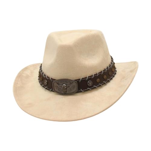 rockible Western Cowboy Hut Cosplay Cowgirl Hut für Camping -Wanderfischerei Party, Beige von rockible