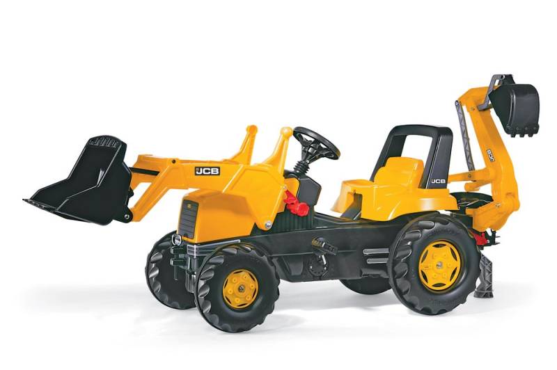 Trettraktor rollyJunior JCB mit Lader und Anbauheckbagger von rolly toys