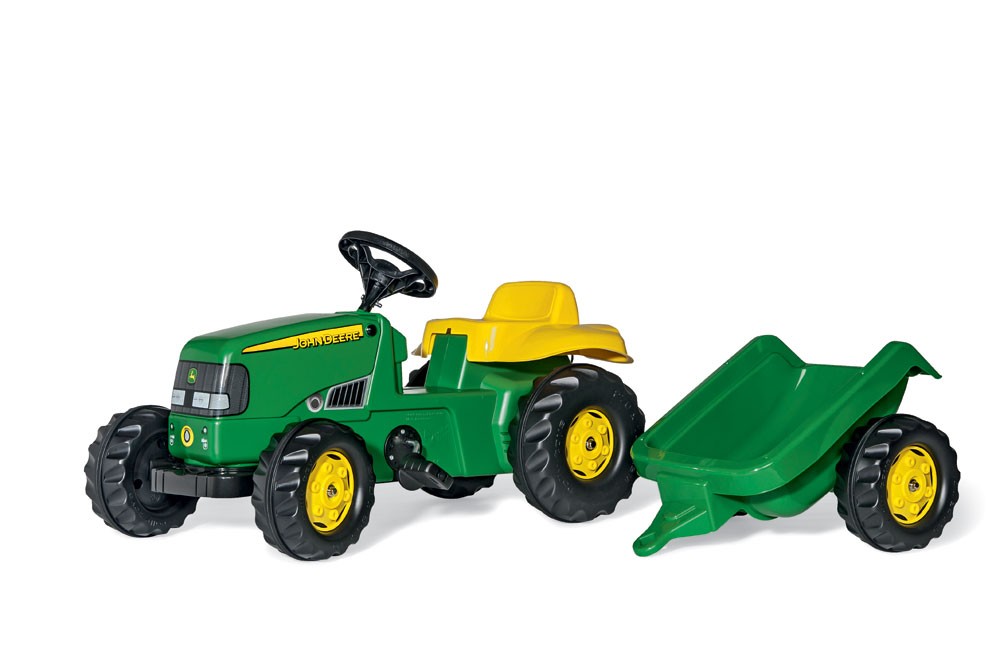 Trettraktor rollyKid John Deere, mit Anhänger von rolly toys