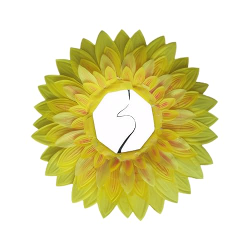 rongweiwang Sonnenblumen Kostümkopf für Kinder, lustige Sonnenblumen Kopfbedeckung, Partydekoration für Kinder und Erwachsene, Stoff Sonnenblumen Stirnbänder, 42CM A von rongweiwang