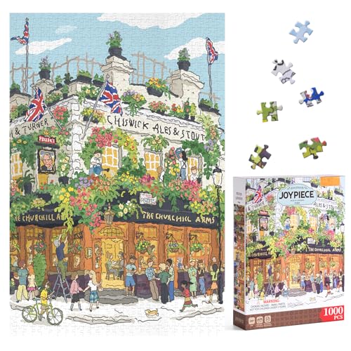 ROWOOD 1000 Teile Puzzle für Erwachsene Kinder, herausforderndes Spiel, Lernspielzeug, Puzzle Geschenke für Frauen Männer, Kneipe in London von rowood